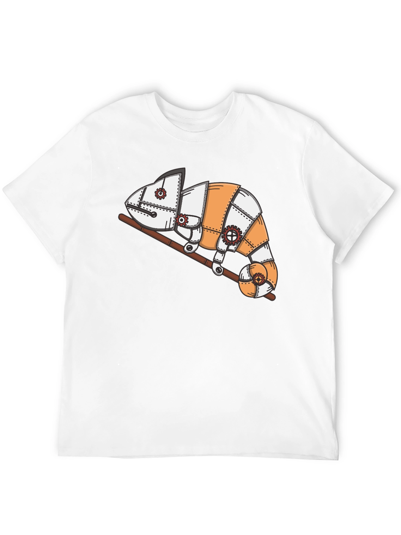 Steampunk Chameleon Graphic T-Shirt - Unique Design