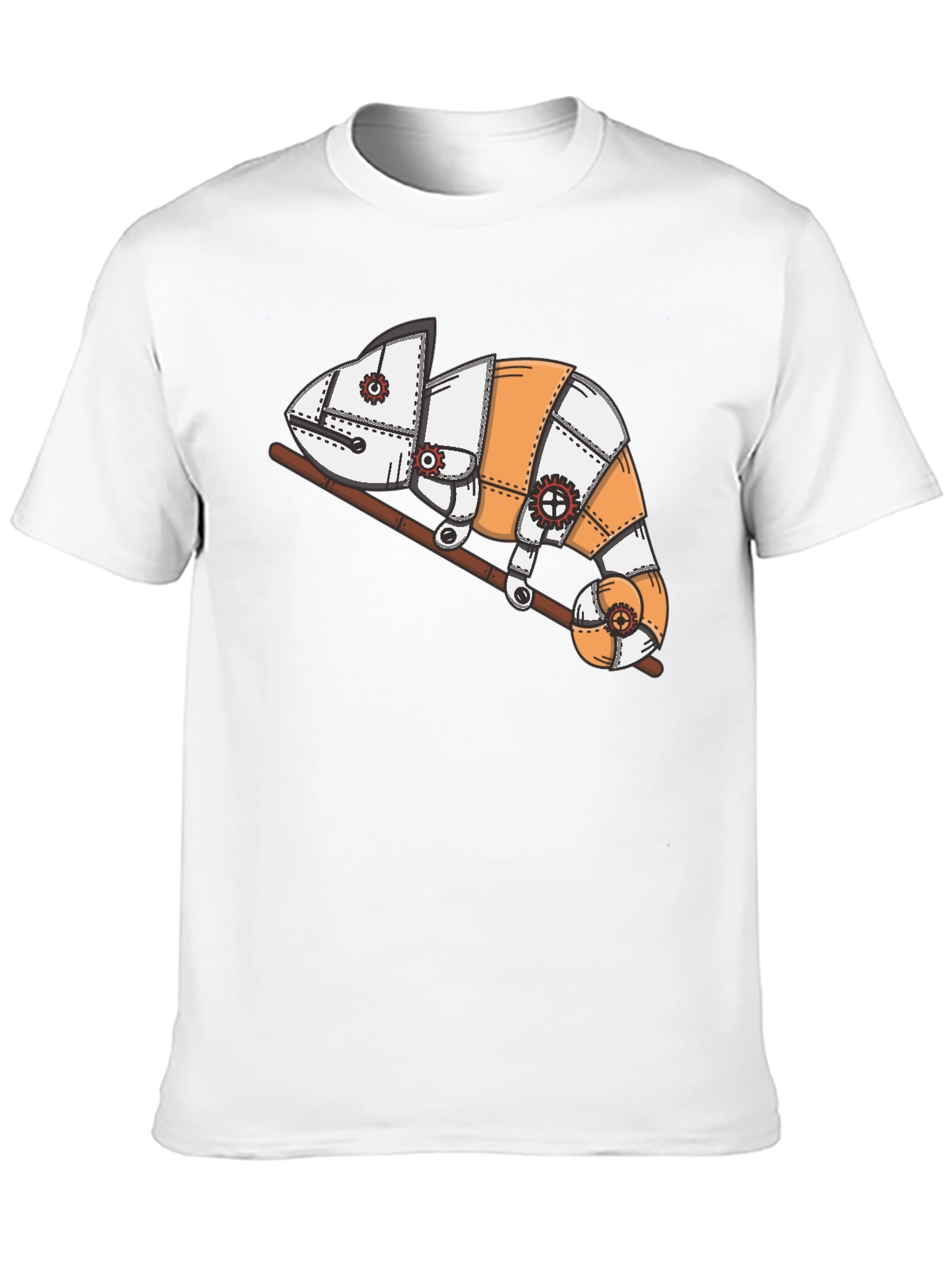 Steampunk Chameleon Graphic T-Shirt - Unique Design