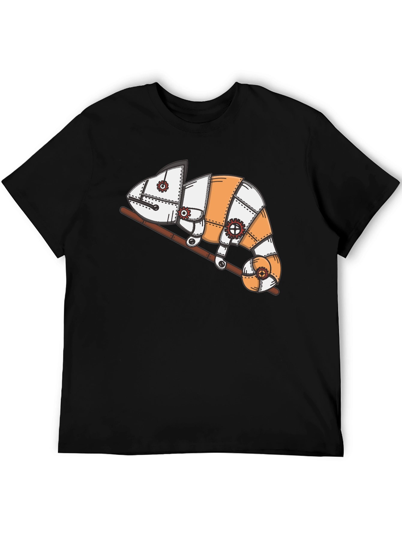 Steampunk Chameleon Graphic T-Shirt - Unique Design