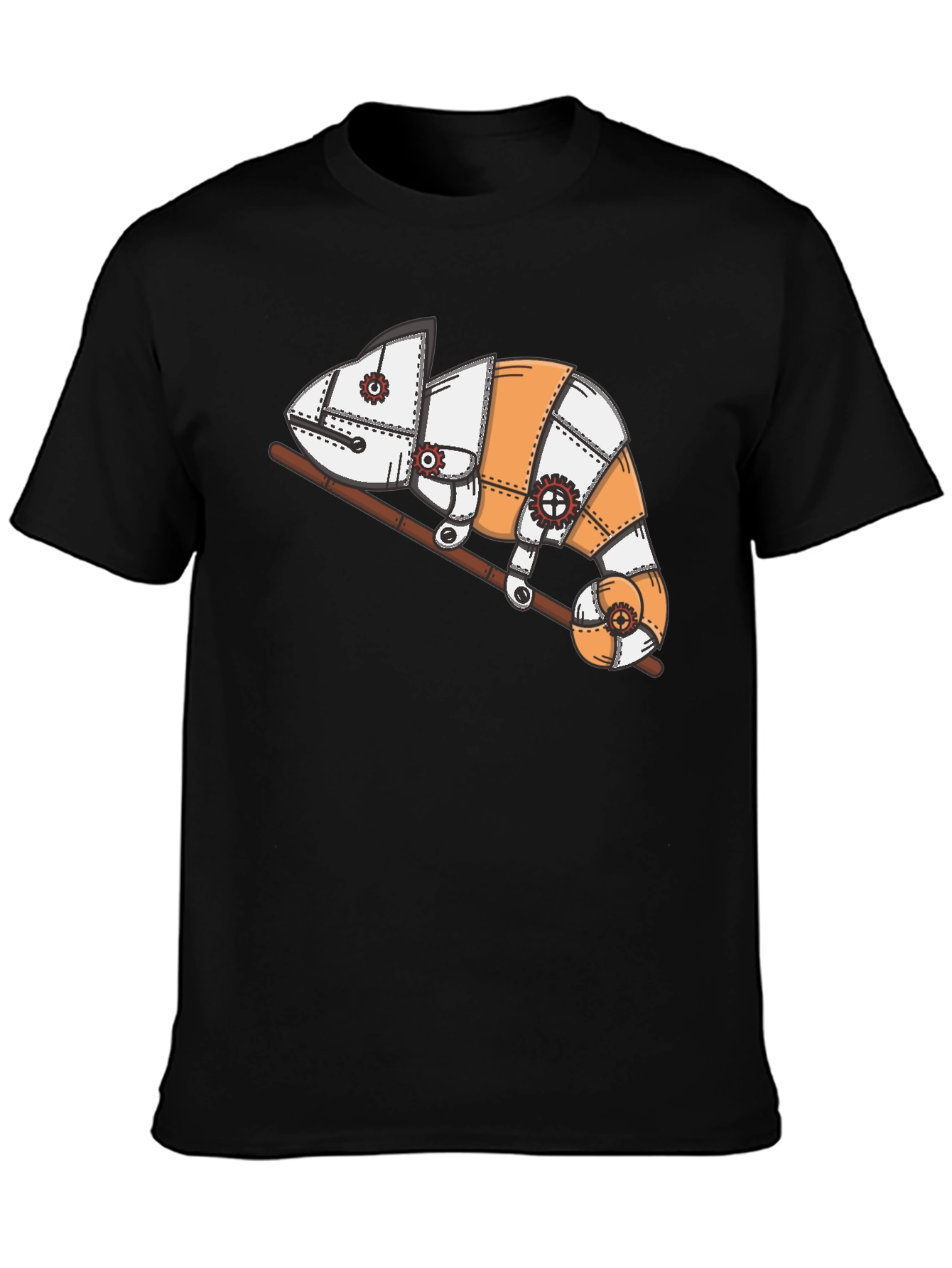 Steampunk Chameleon Graphic T-Shirt - Unique Design