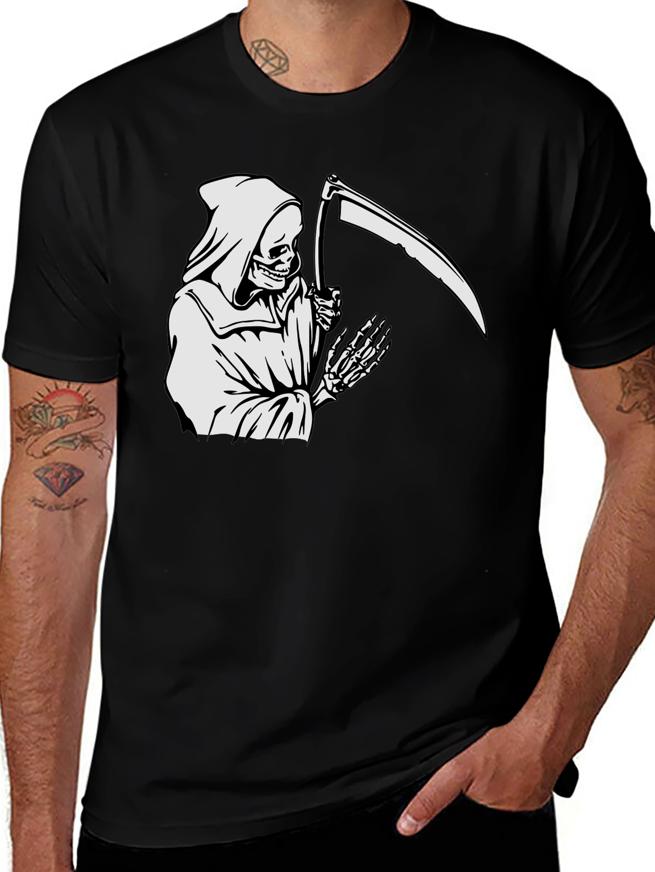 Grim Reaper Graphic T-Shirt - Black