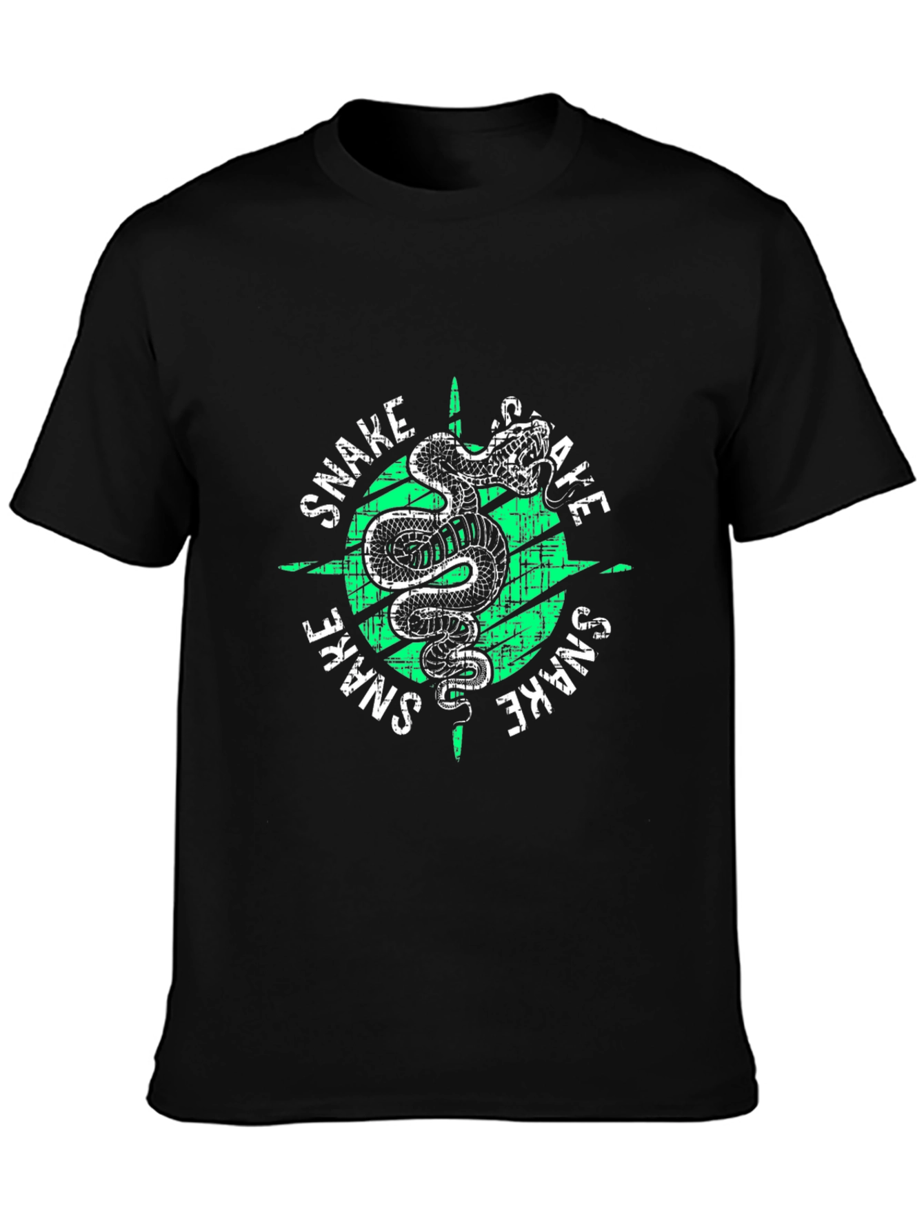 Snake Graphic Print Tee - Mens Black T-Shirt