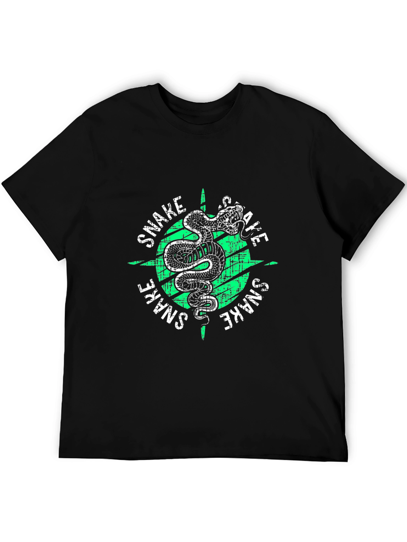 Snake Graphic Print Tee - Mens Black T-Shirt