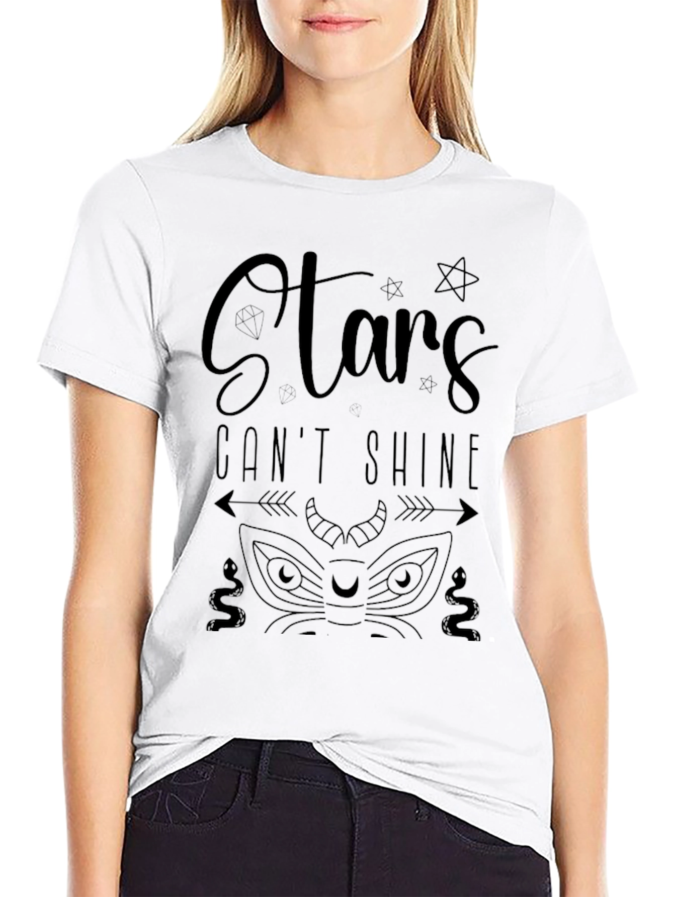 Stars Cant Shine Graphic Print T-Shirt