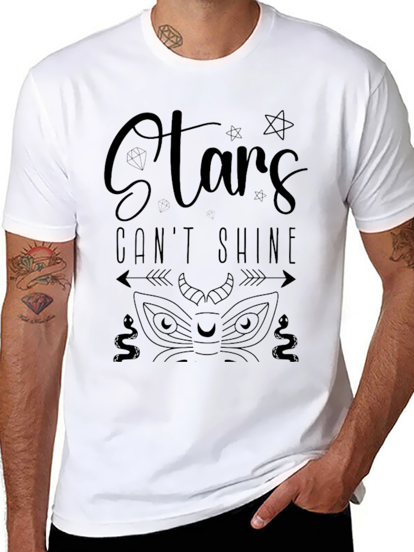 Stars Cant Shine Graphic Print T-Shirt