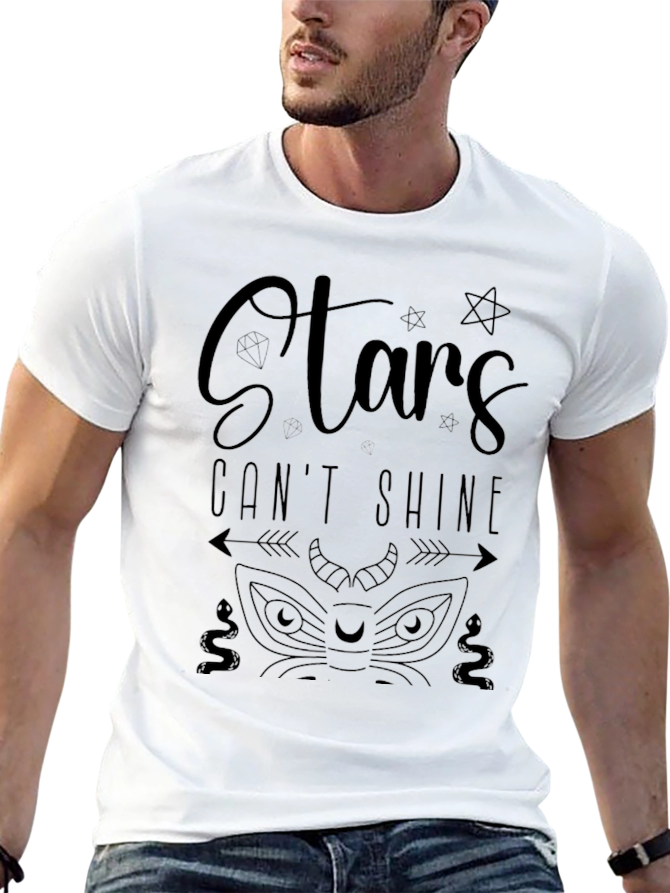 Stars Cant Shine Graphic Print T-Shirt