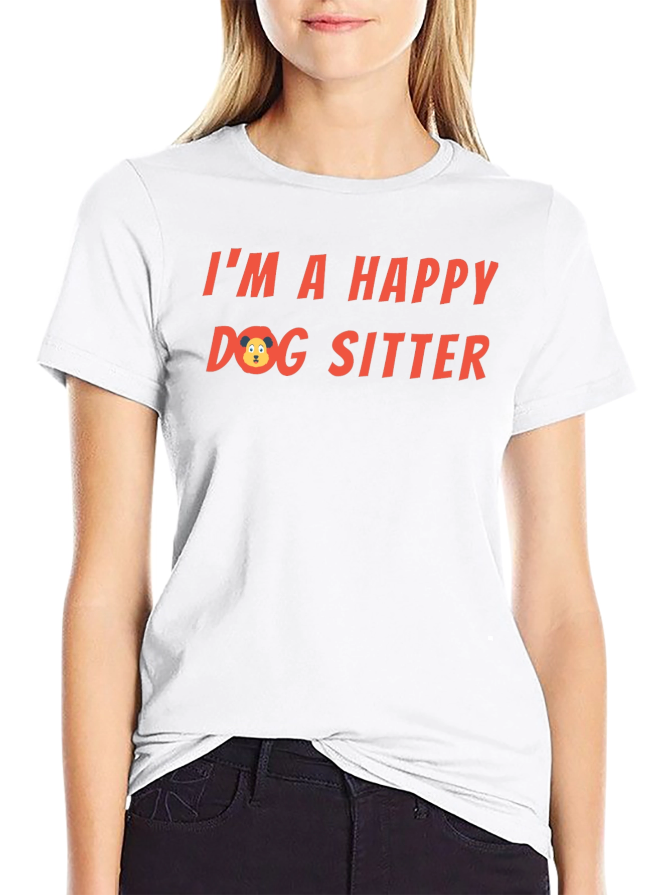 Happy Dog Sitter T-Shirt - Black Cute Design