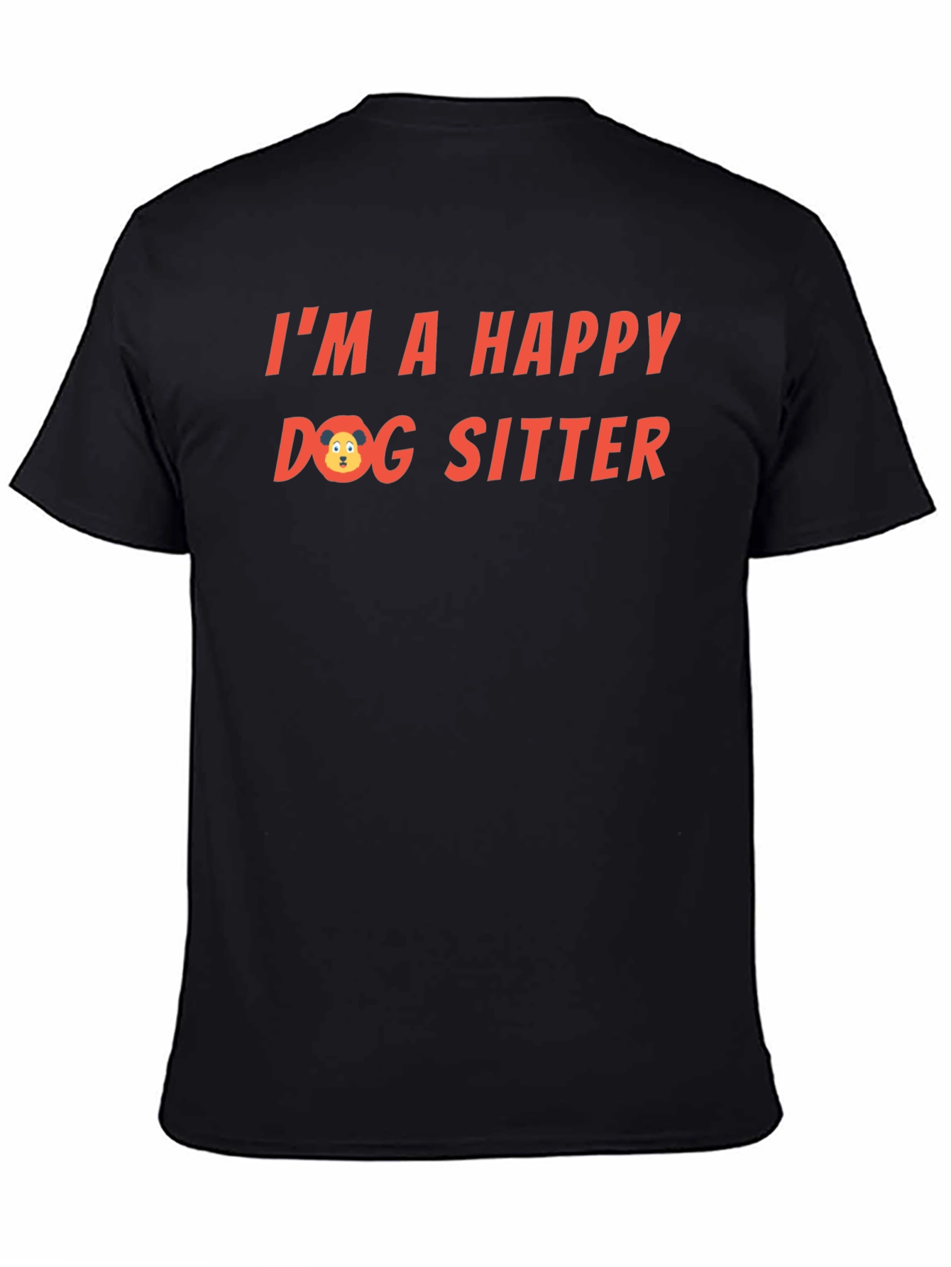 Happy Dog Sitter T-Shirt - Black Cute Design