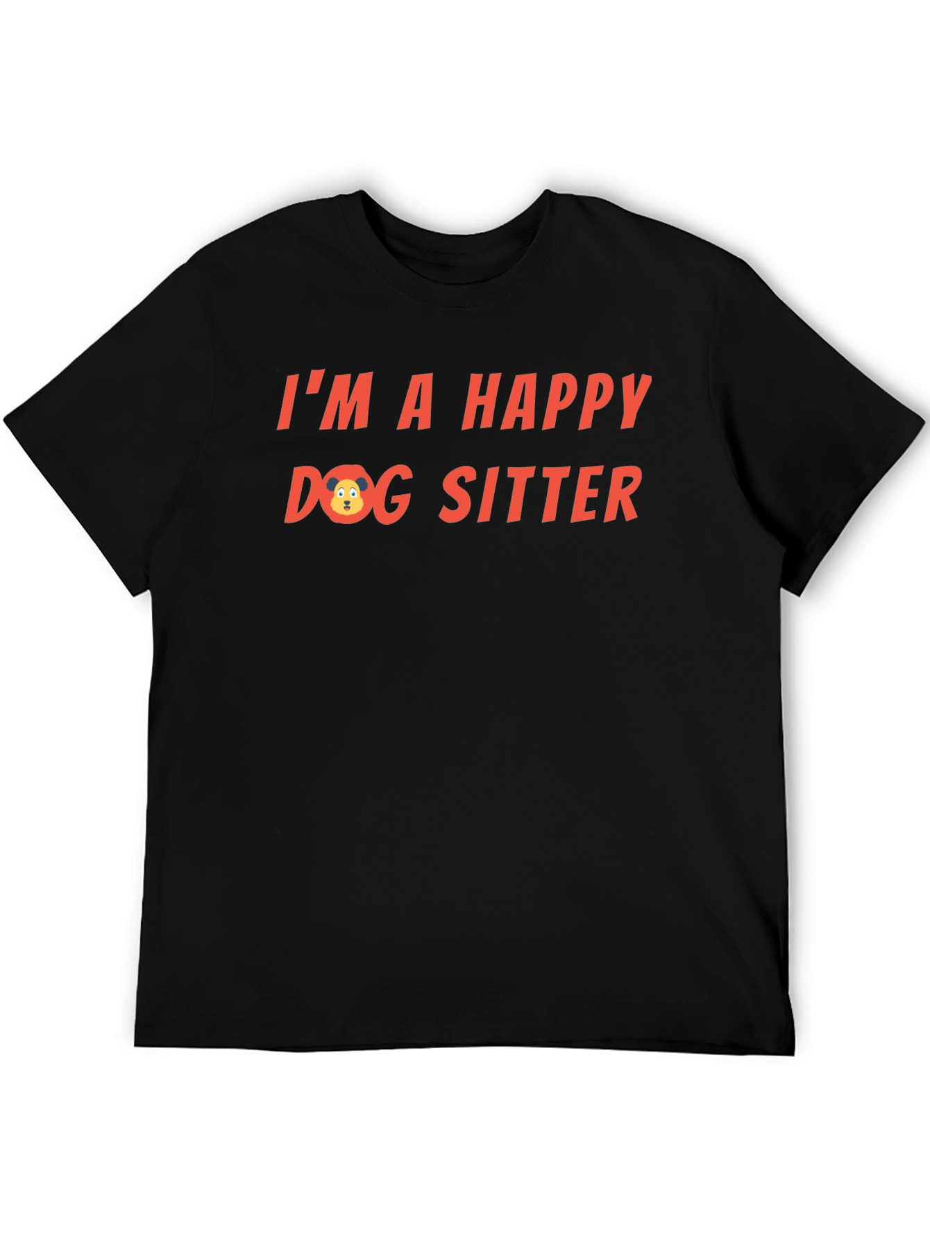 Happy Dog Sitter T-Shirt - Black Cute Design