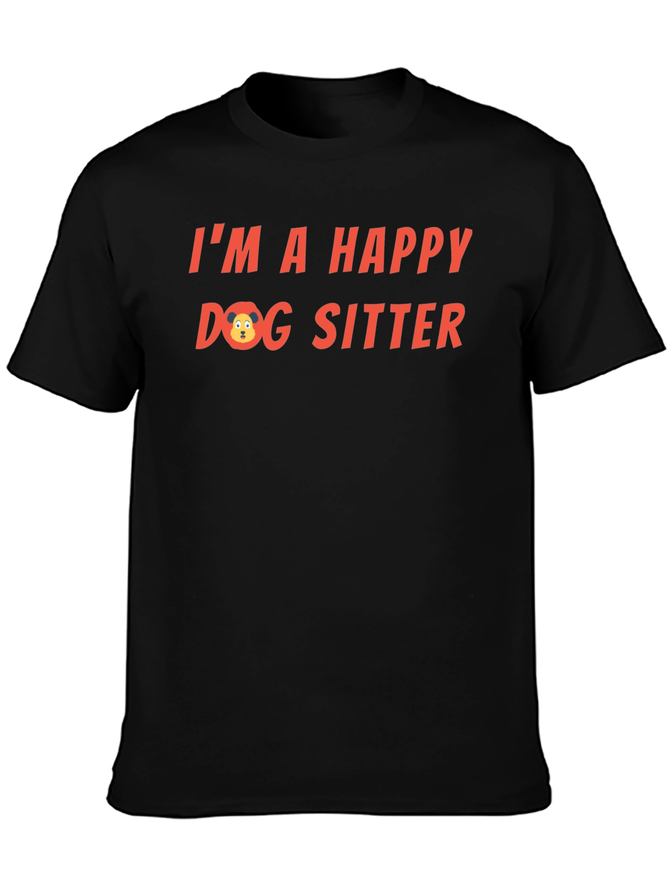 Happy Dog Sitter T-Shirt - Black Cute Design