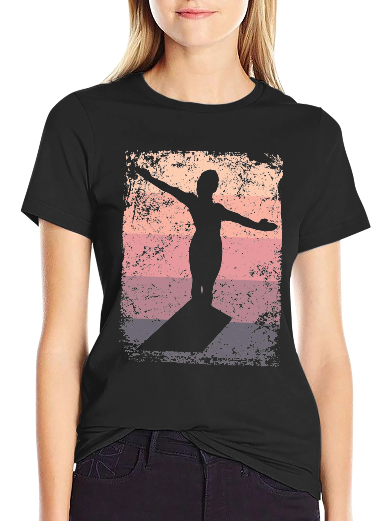 Sunset Diver Graphic Tee - Retro Style