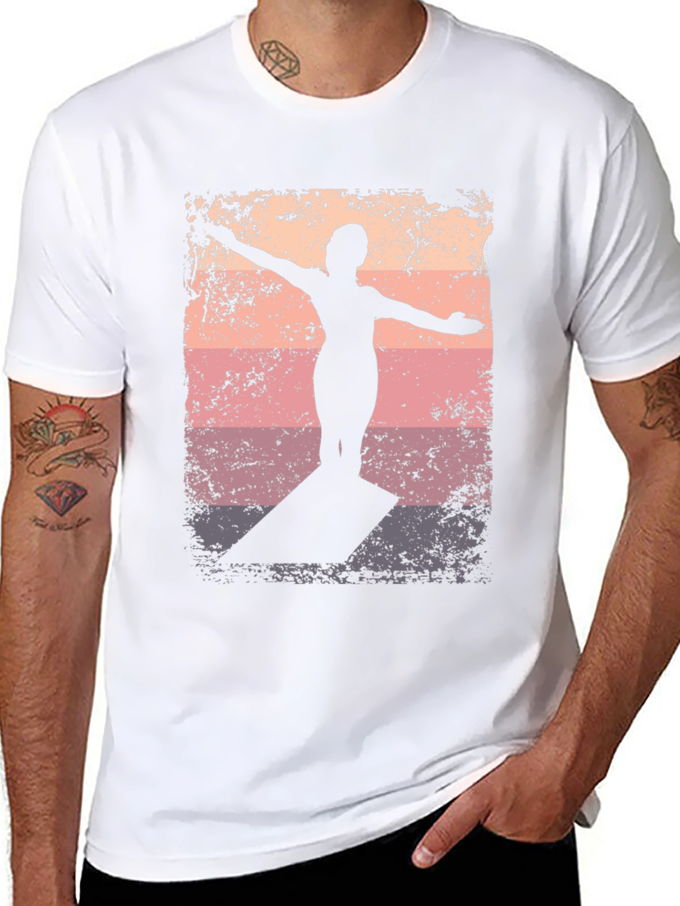 Sunset Diver Graphic Tee - Retro Style