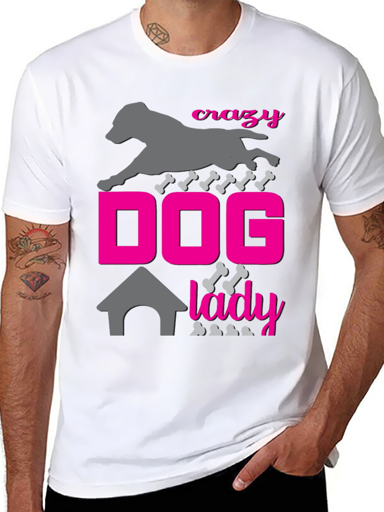 Crazy Dog Lady Graphic Tee - Black