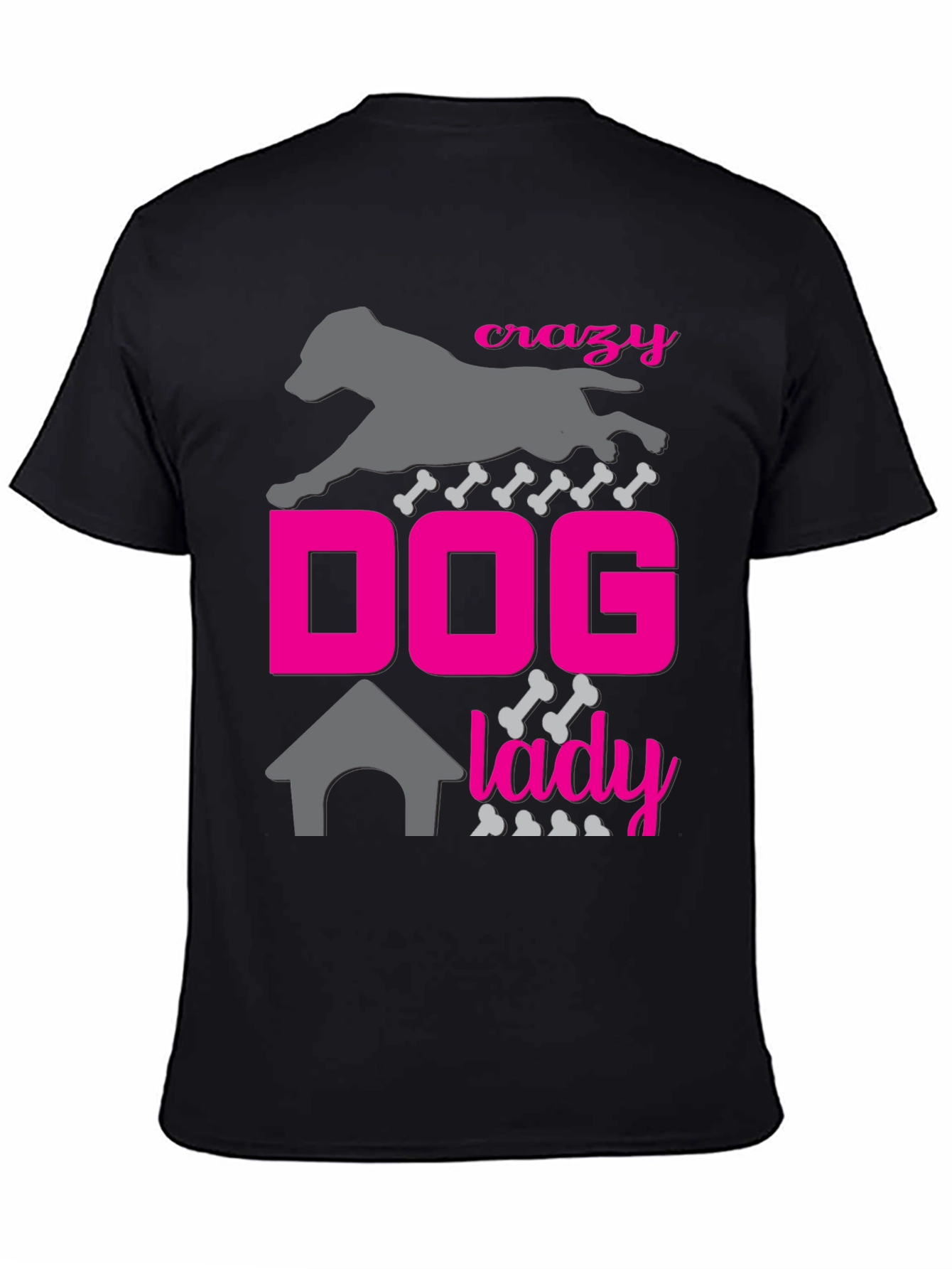 Crazy Dog Lady Graphic Tee - Black