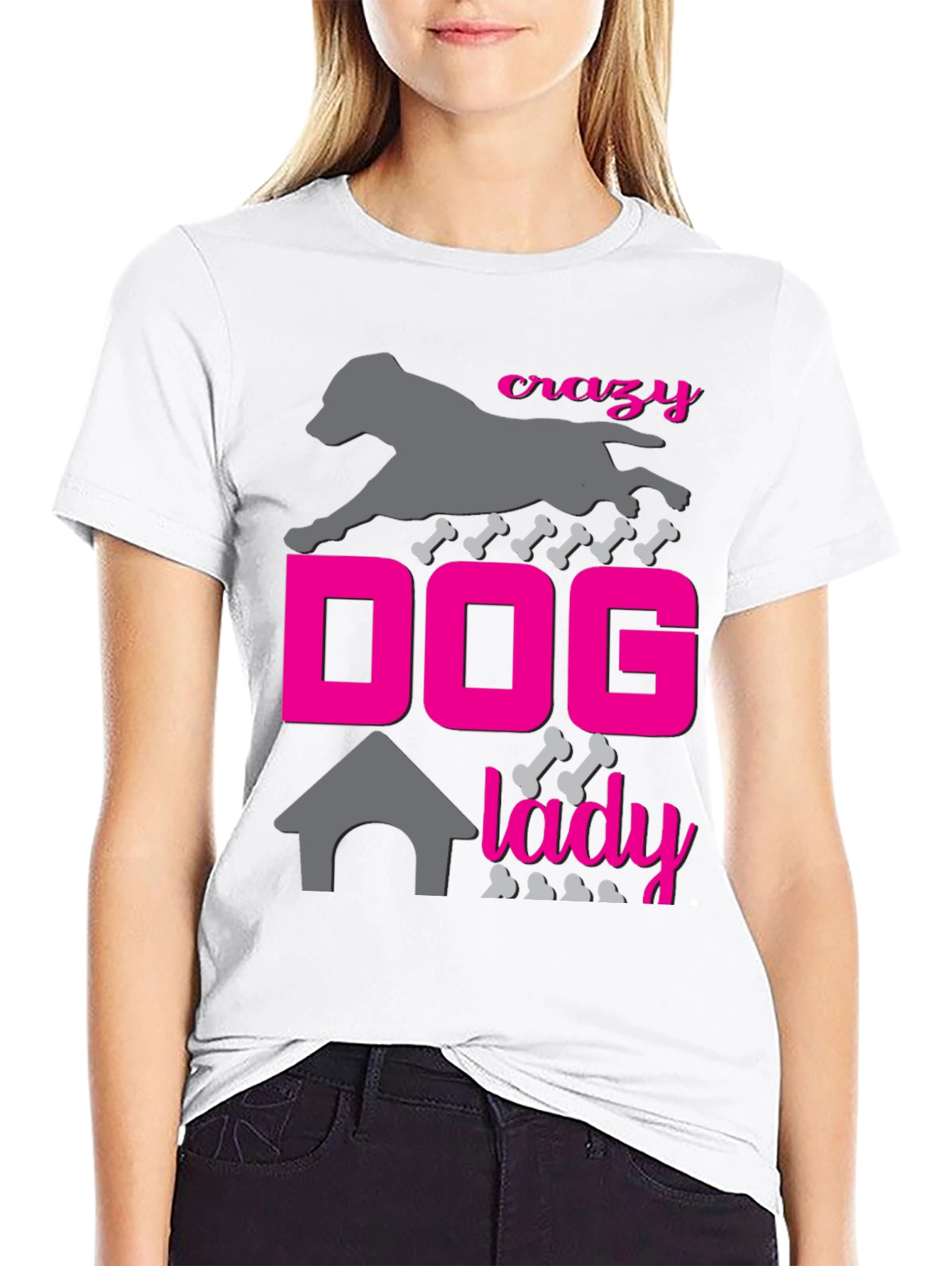 Crazy Dog Lady Graphic Tee - Black