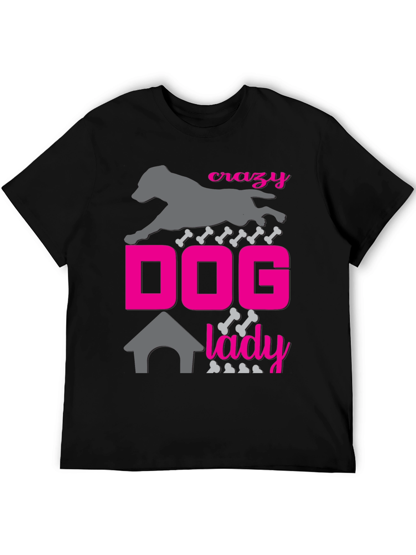 Crazy Dog Lady Graphic Tee - Black