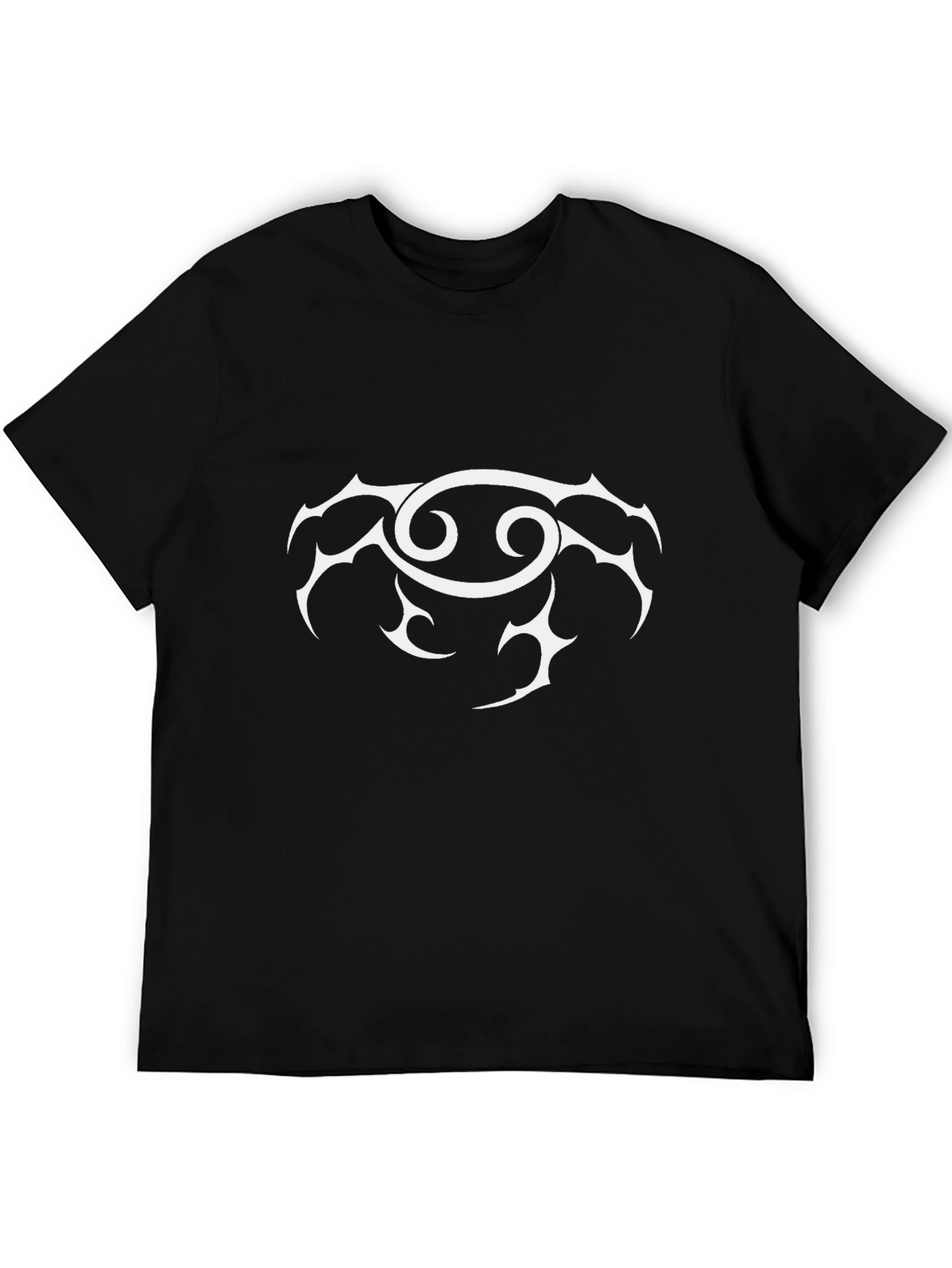 Cancer Zodiac Sign Graphic Tee - Black Cotton T-Shirt
