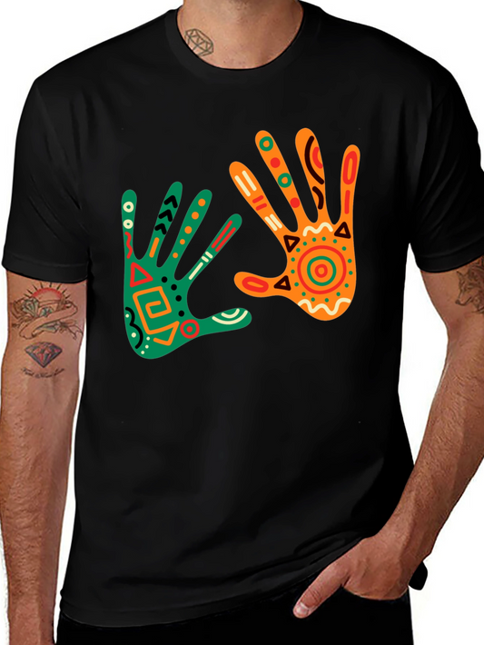Tribal Hand Print Tee - Unique Design