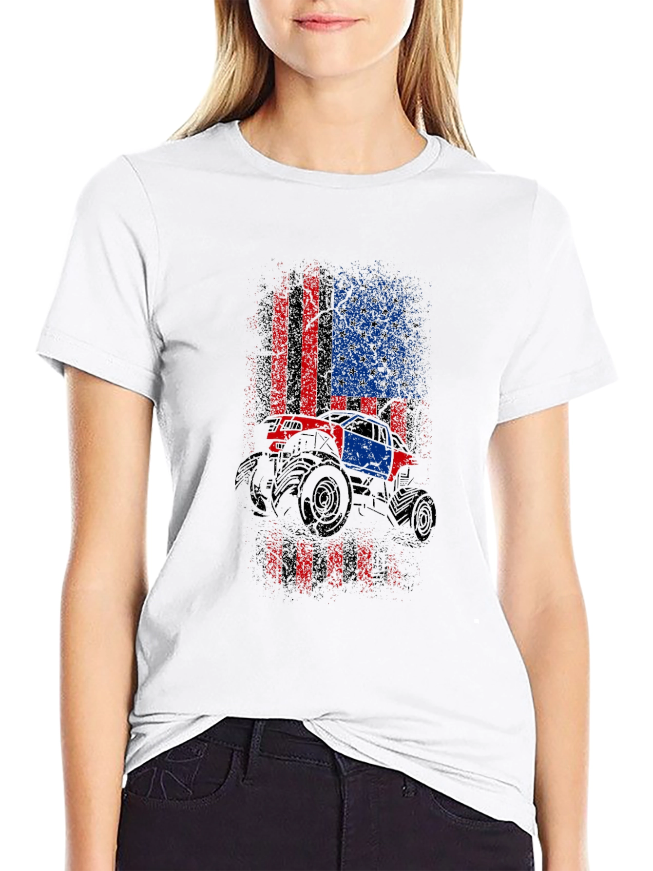 American Flag Monster Truck T-Shirt