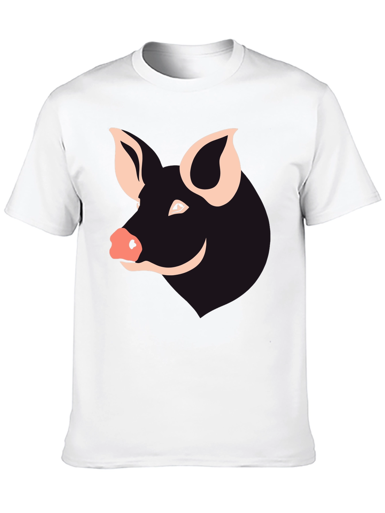 Pig Face Graphic Tee - Black Cotton T-Shirt