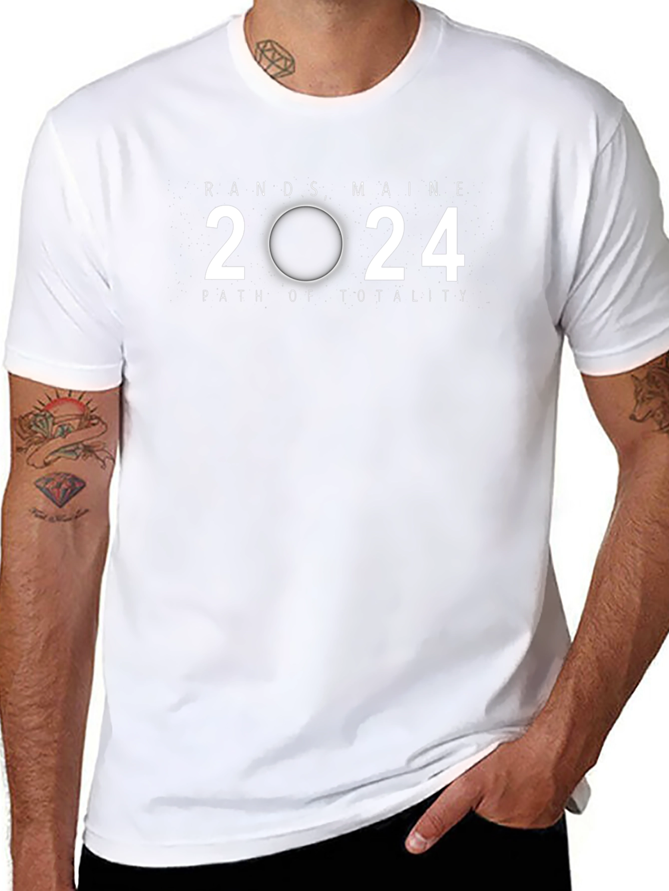 Rands Maine 2024 Path of Totality Black T-Shirt