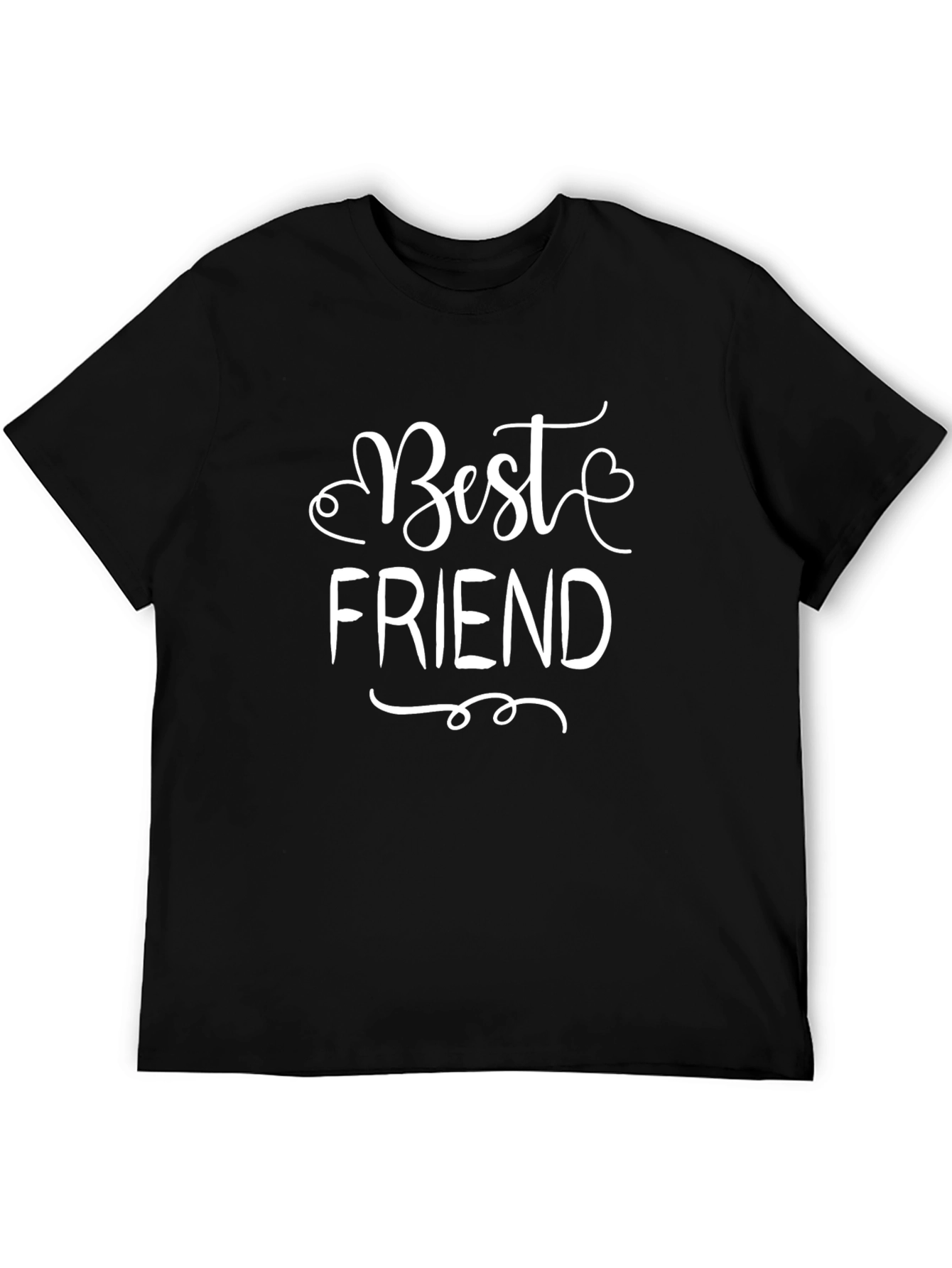 Best Friend Graphic Tee - Black Crew Neck