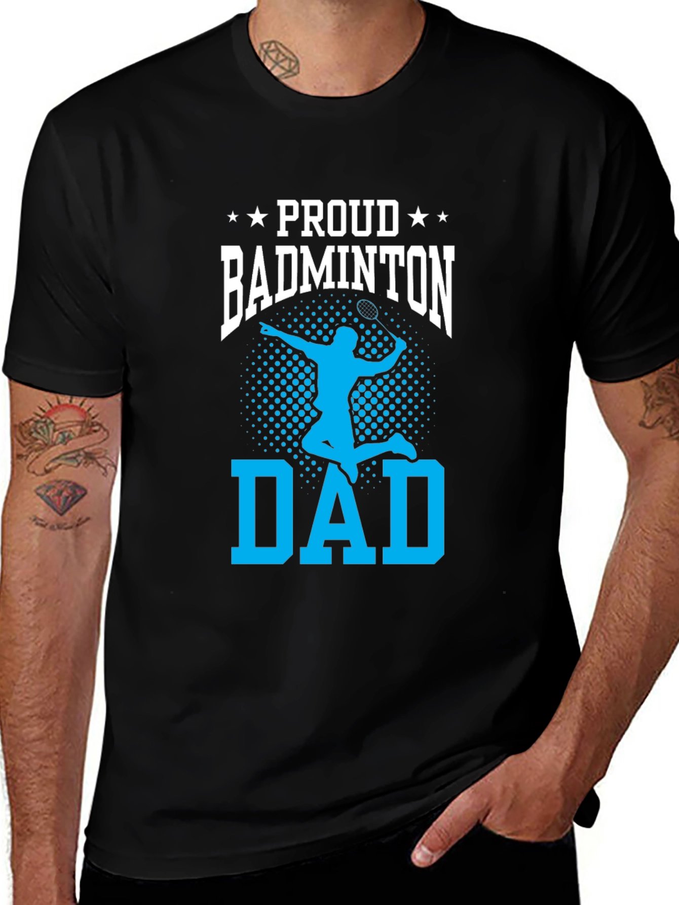 Proud Badminton Dad Graphic Tee