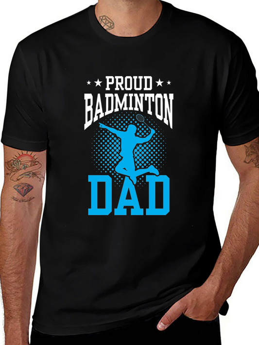 Proud Badminton Dad Graphic Tee