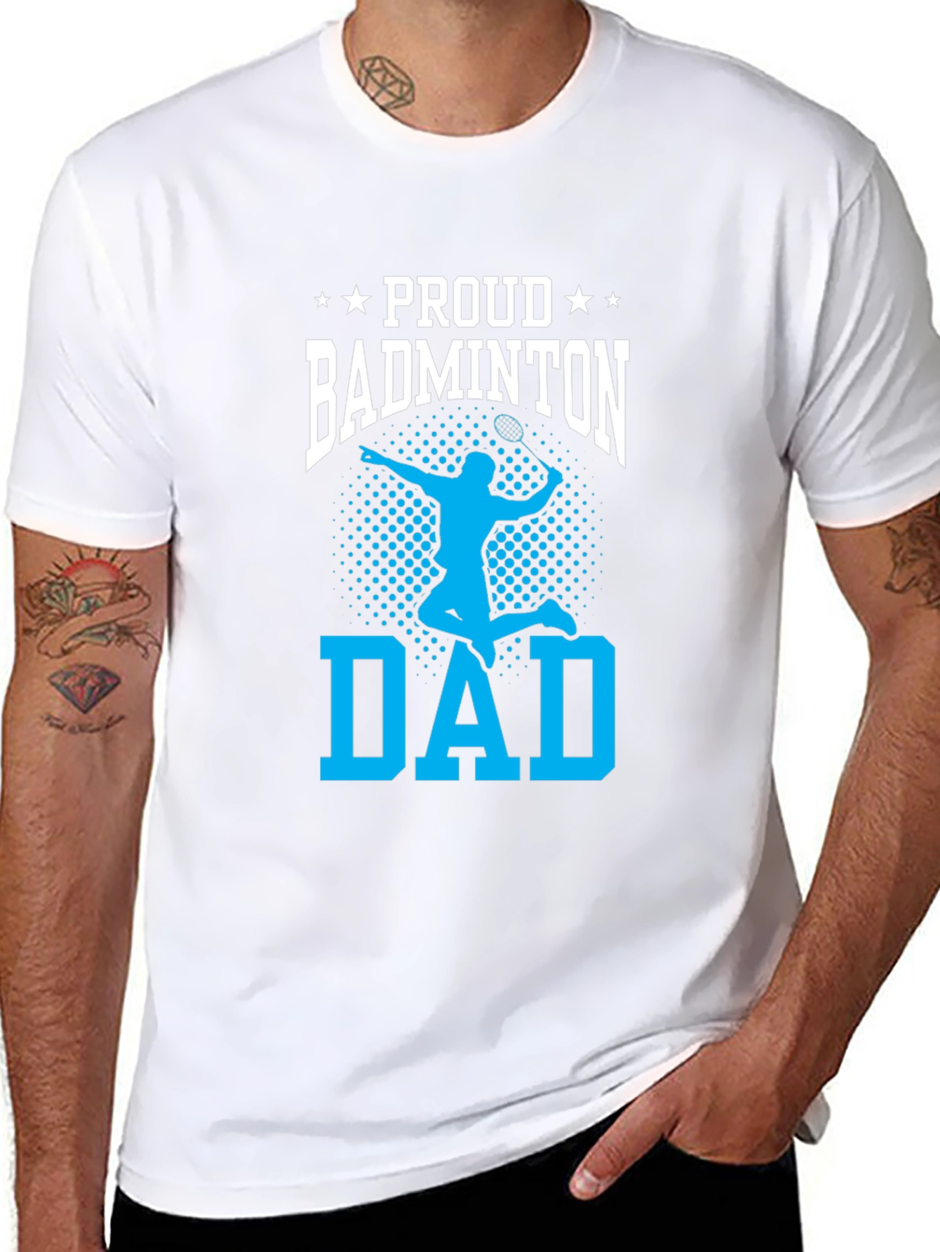Proud Badminton Dad Graphic Tee