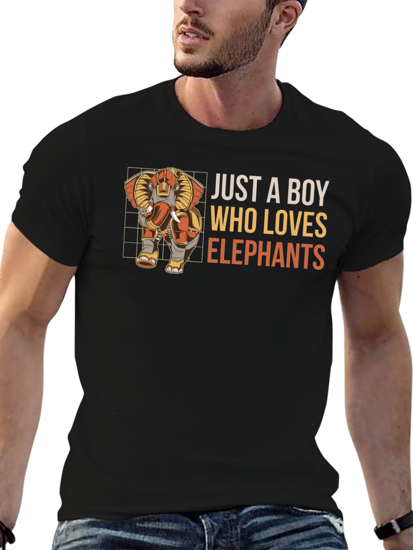 Just a Boy Who Loves Elephants Graphic Tee