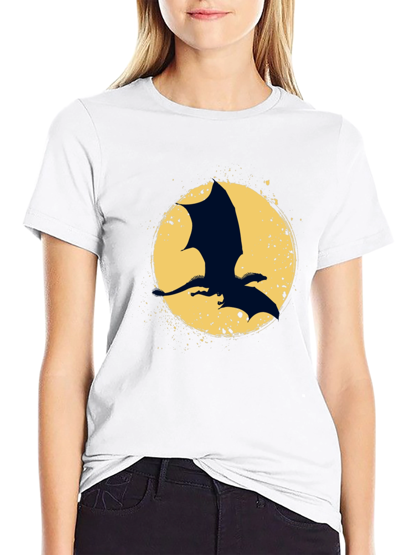 Dragon Silhouette Graphic Tee - Black