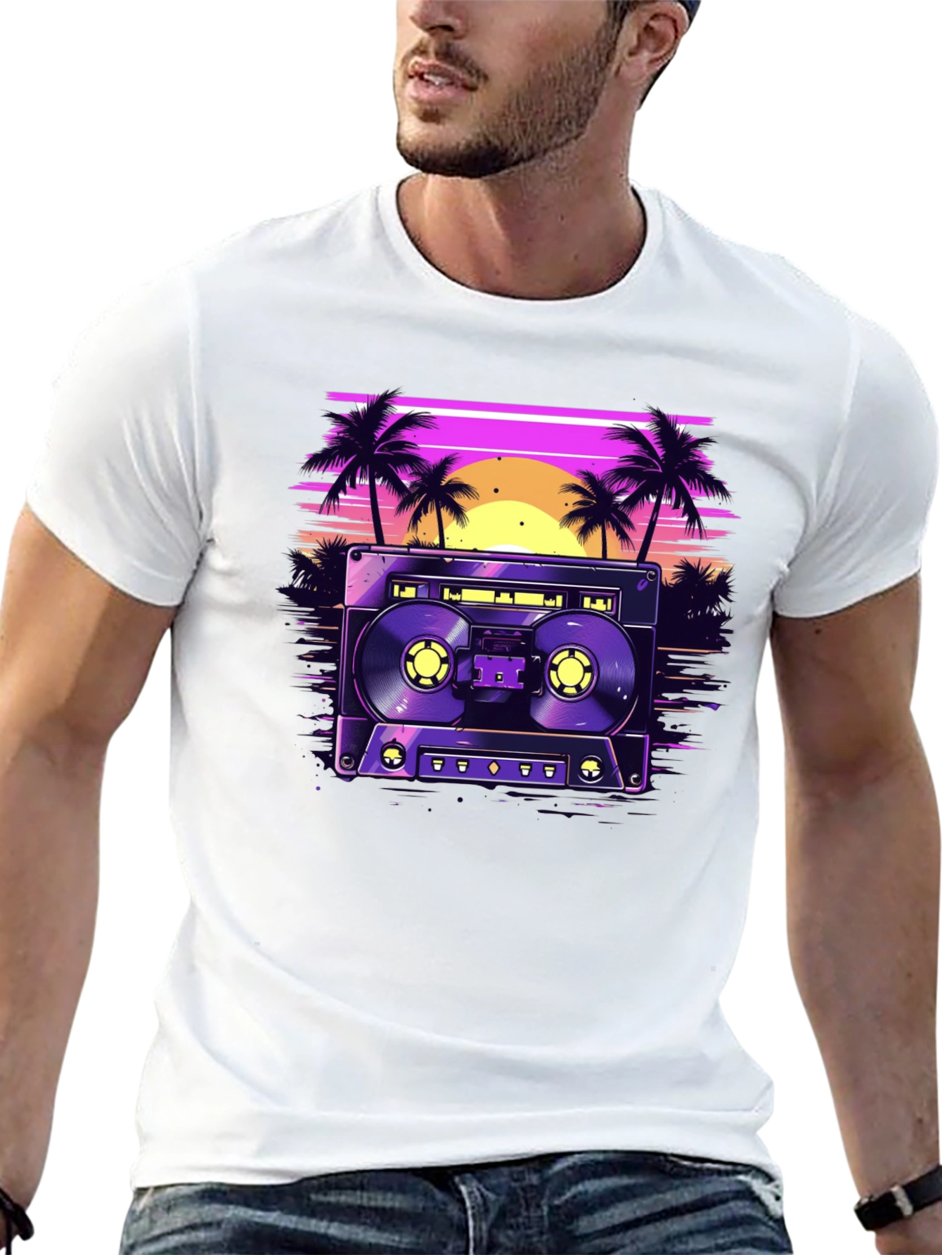 Retro Cassette Beach T-Shirt