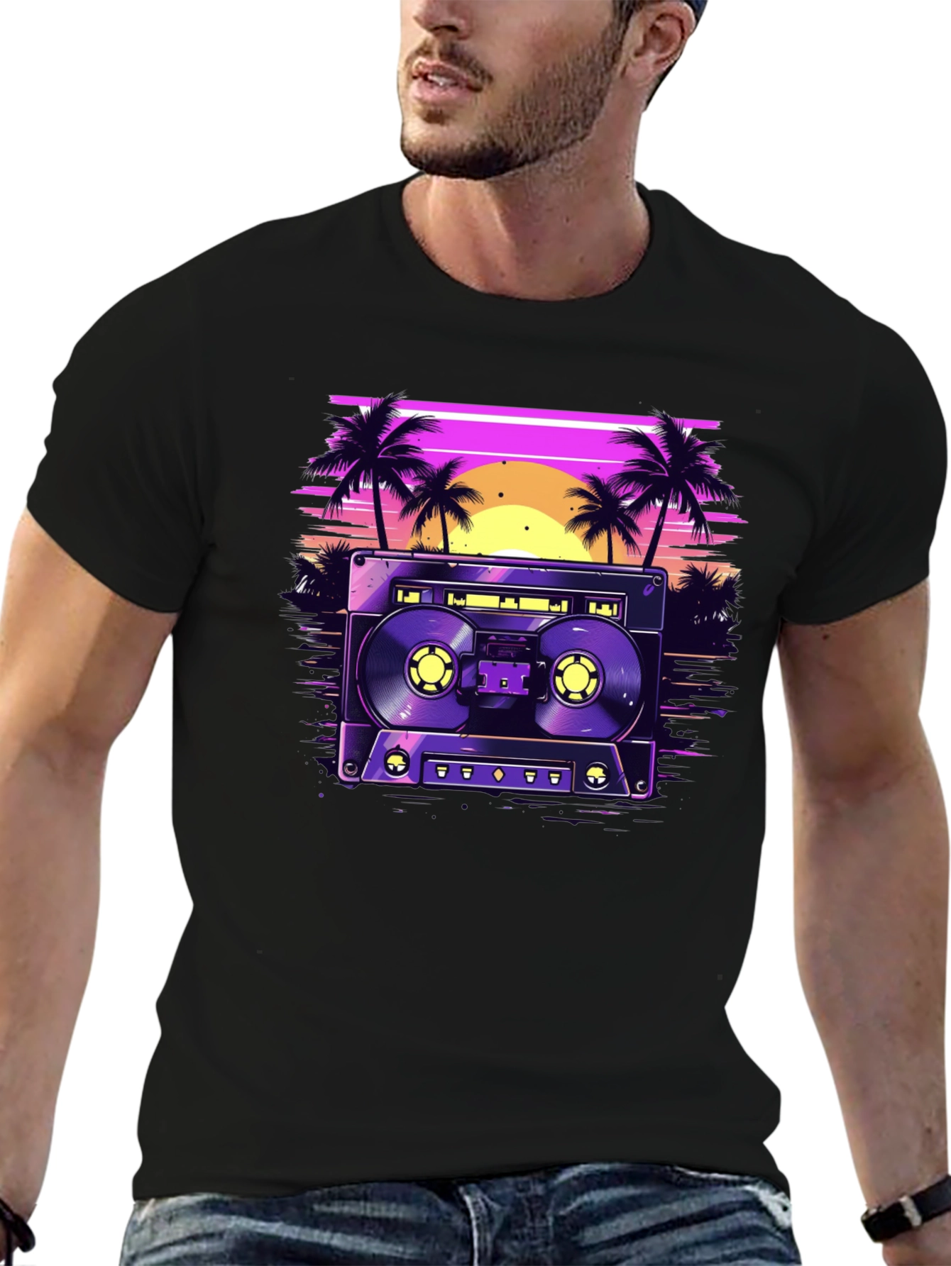 Retro Cassette Beach T-Shirt