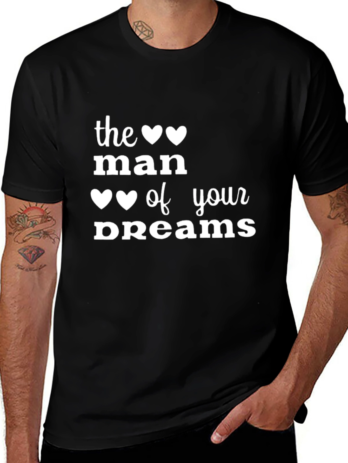 The Man of Your Dreams Black Graphic Tee
