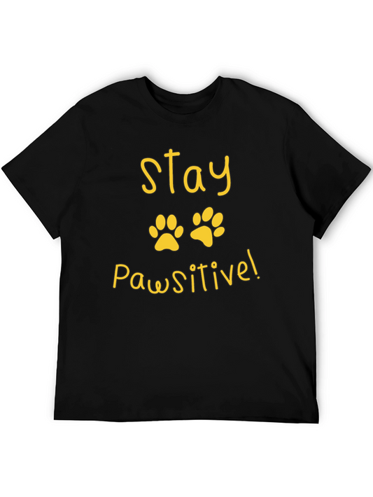 Stay Pawsitive Black T-Shirt