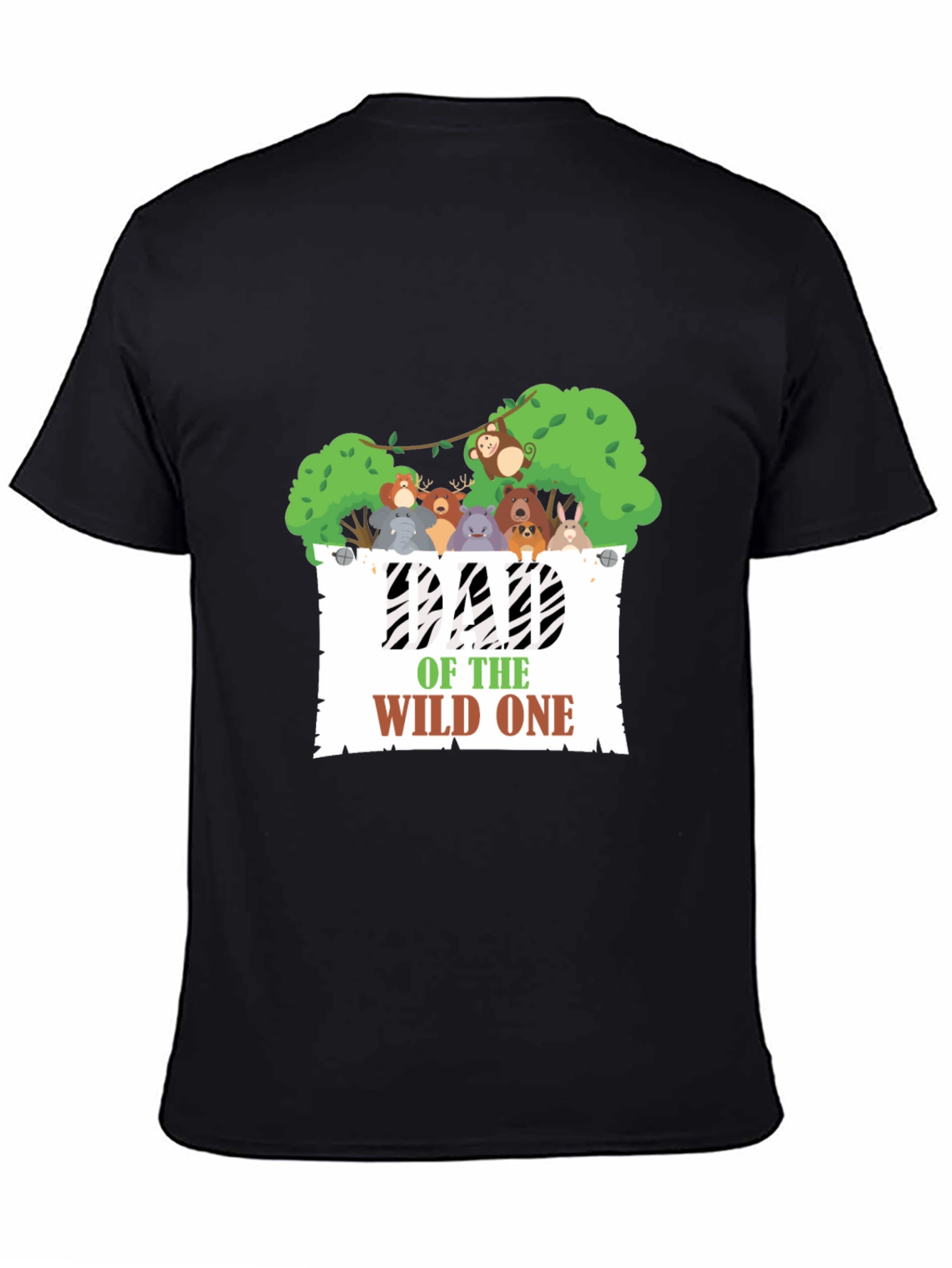 Dad of the Wild One Black Graphic Tee