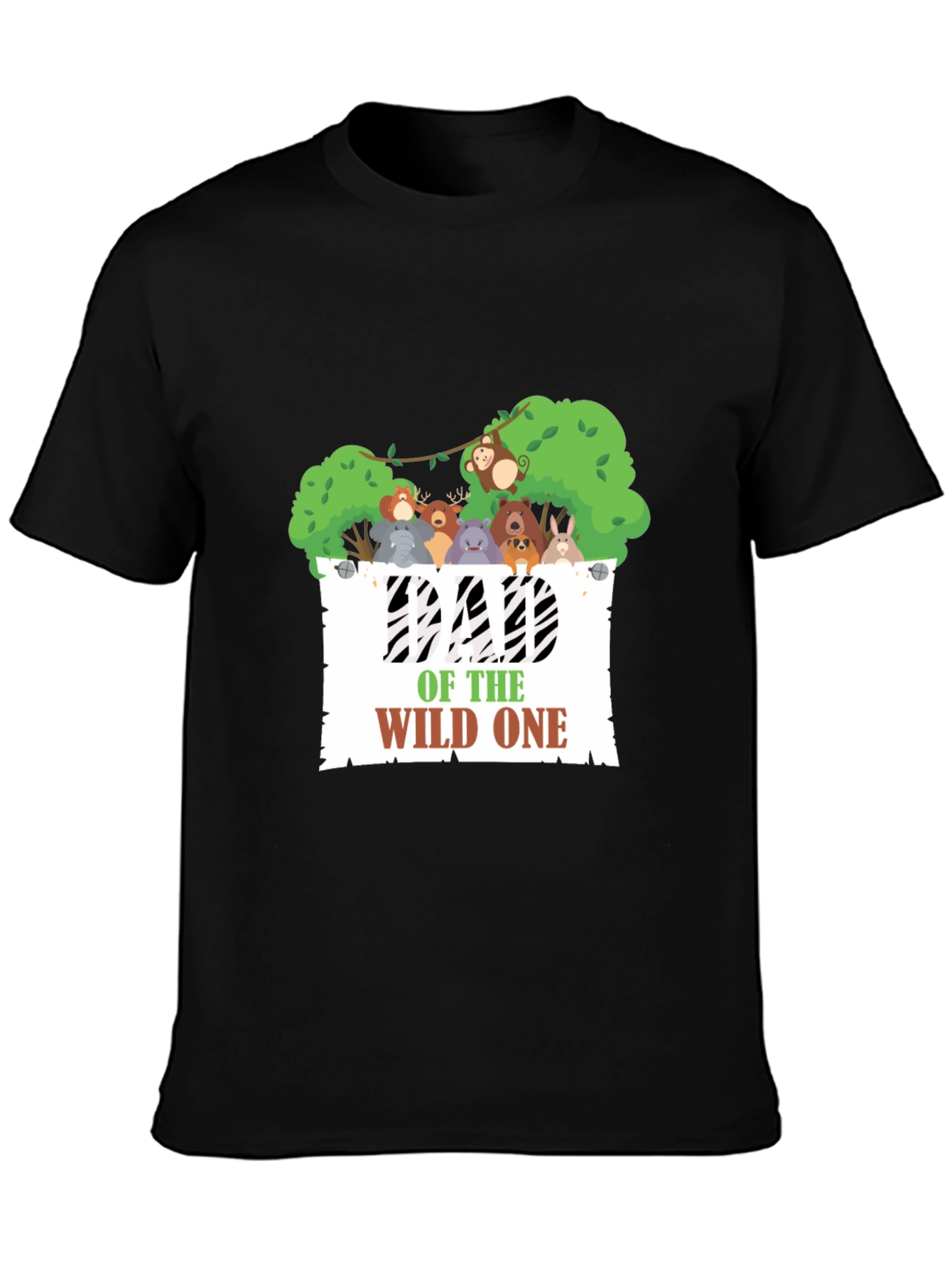Dad of the Wild One Black Graphic Tee