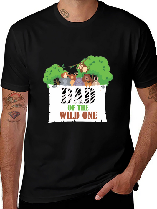 Dad of the Wild One Black Graphic Tee