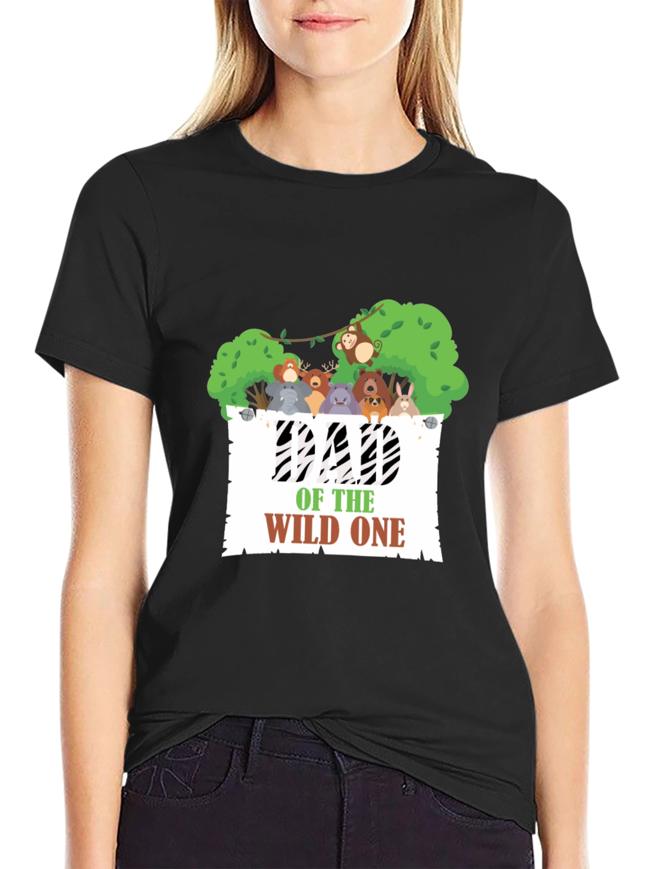 Dad of the Wild One Black Graphic Tee