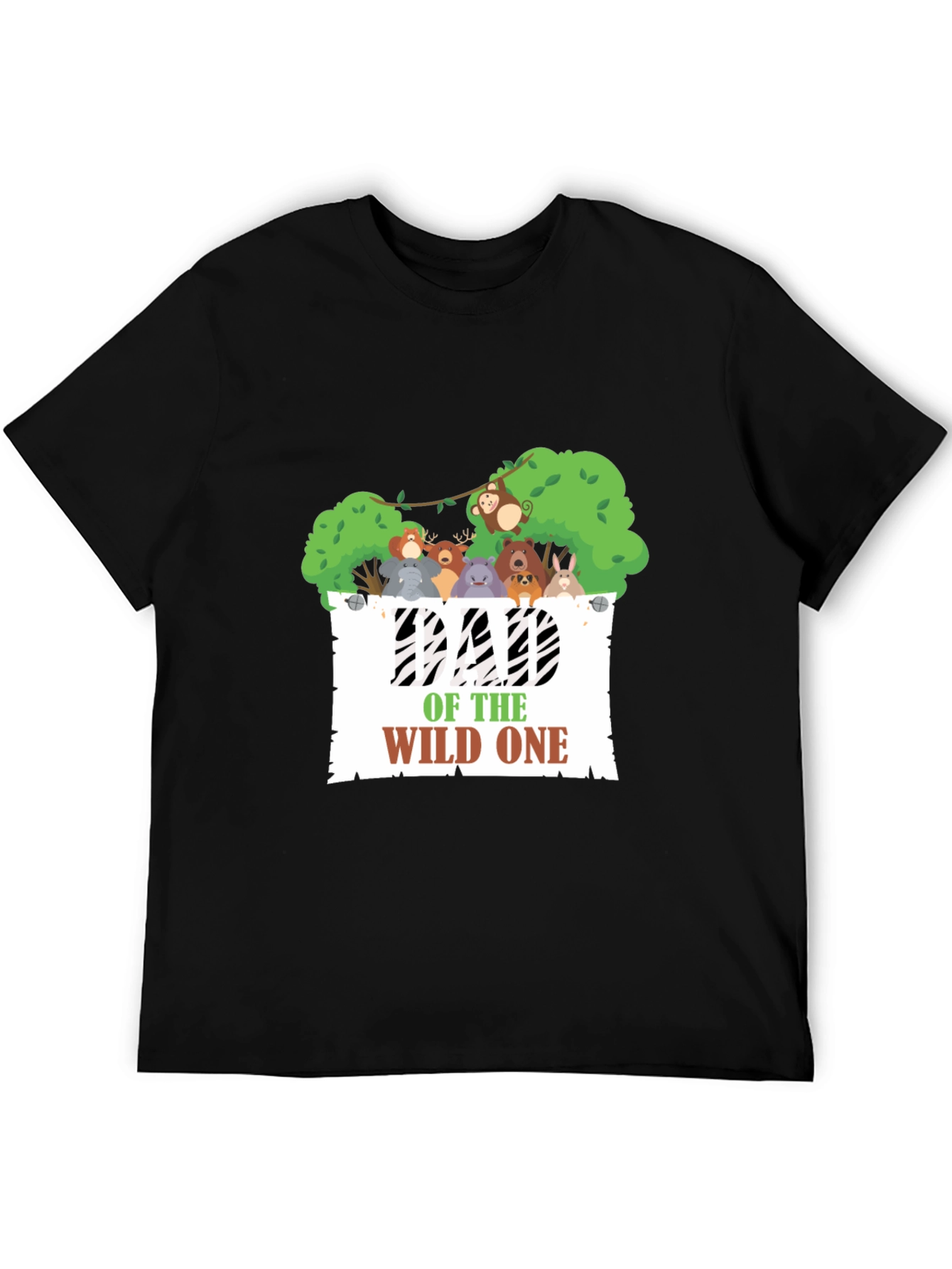 Dad of the Wild One Black Graphic Tee