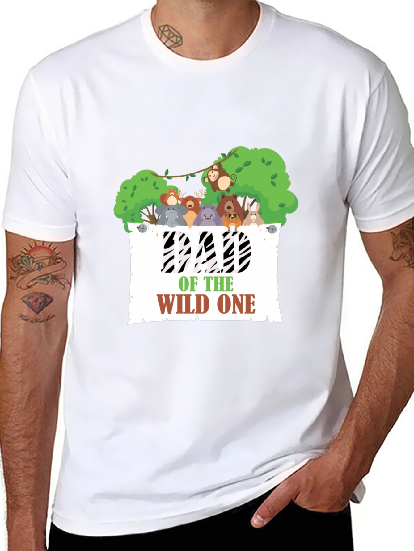 Dad of the Wild One Black Graphic Tee