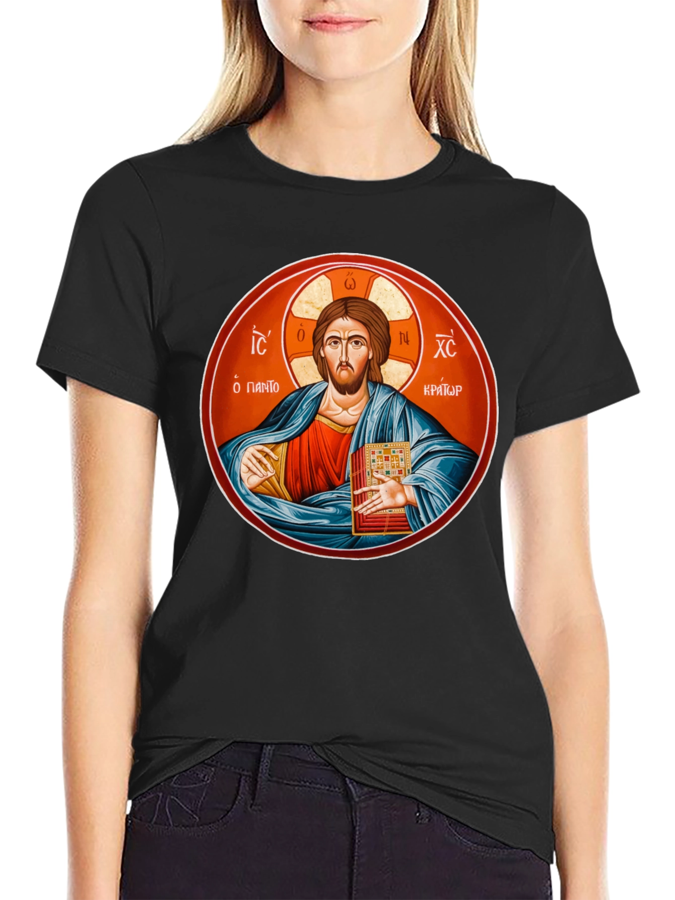 Jesus Christ Pantocrator Black T-Shirt