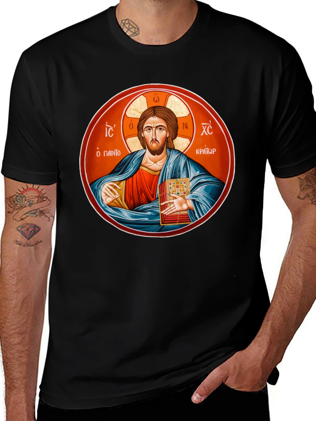 Jesus Christ Pantocrator Black T-Shirt
