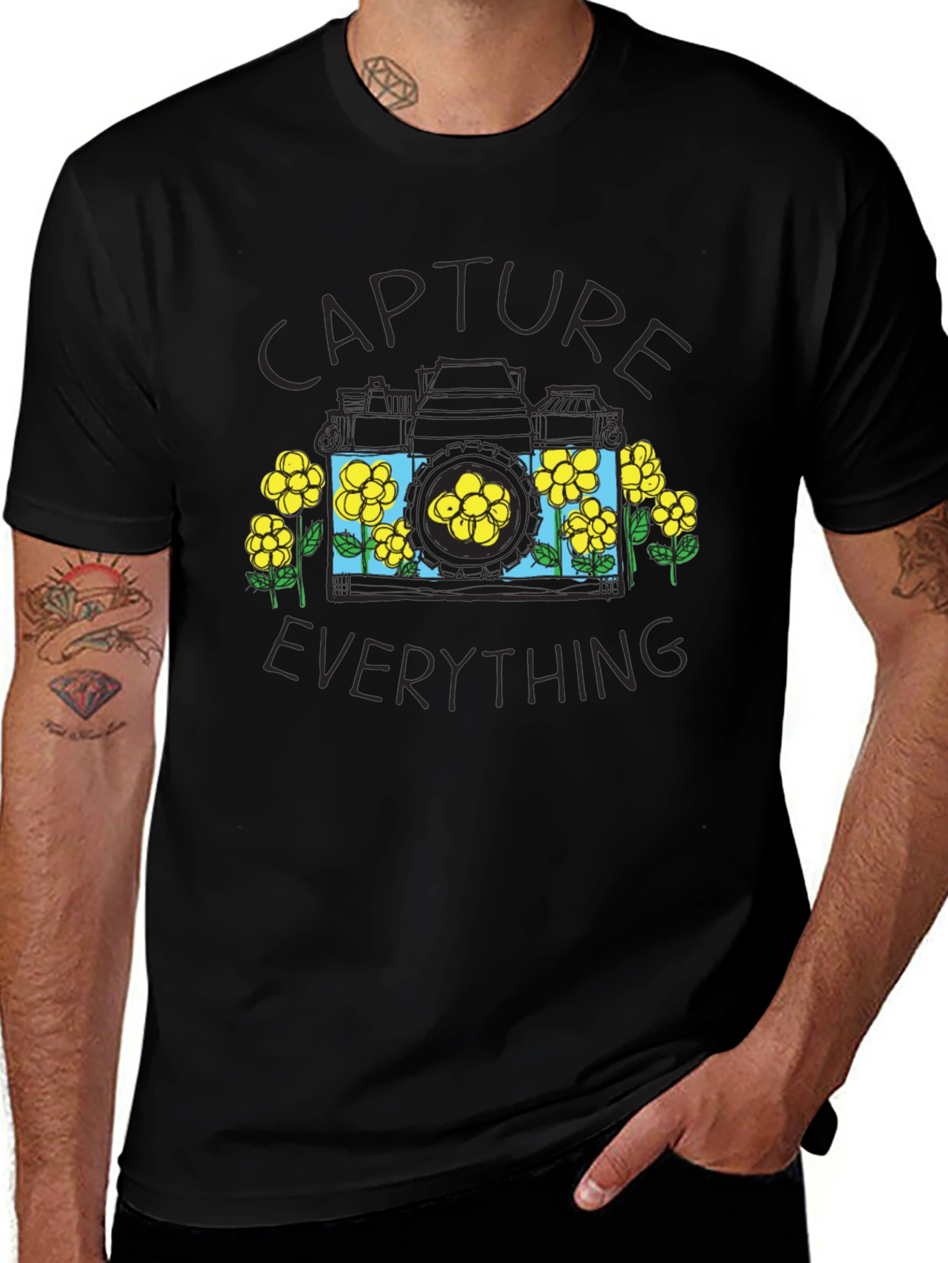 Capture Everything Black Graphic Tee