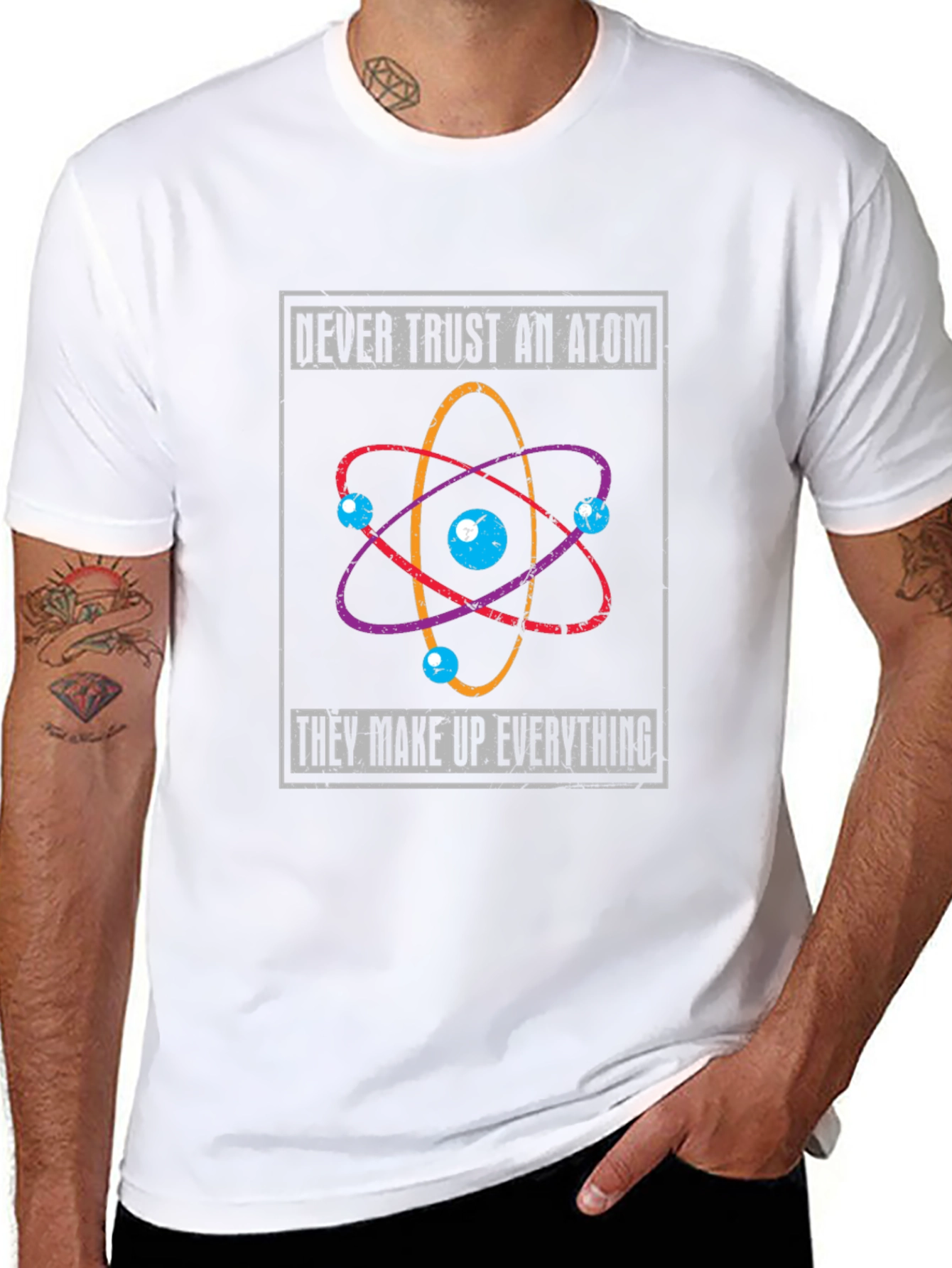 Atom Humor T-Shirt - Never Trust An Atom
