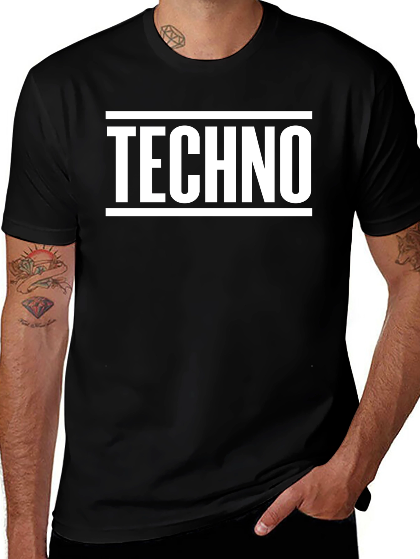 Techno Music Graphic Tee - Black
