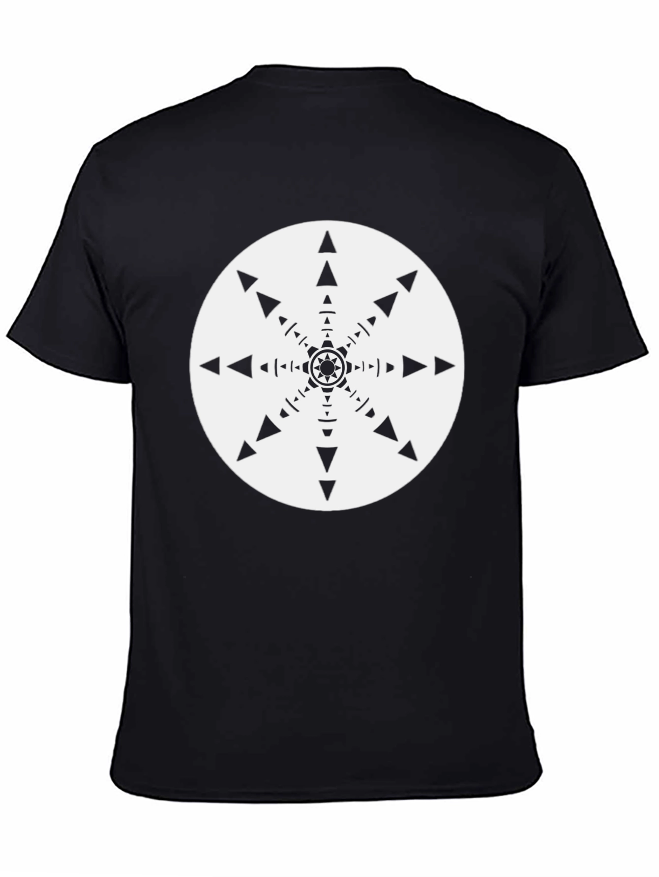 Geometric Starburst Graphic Tee - Black