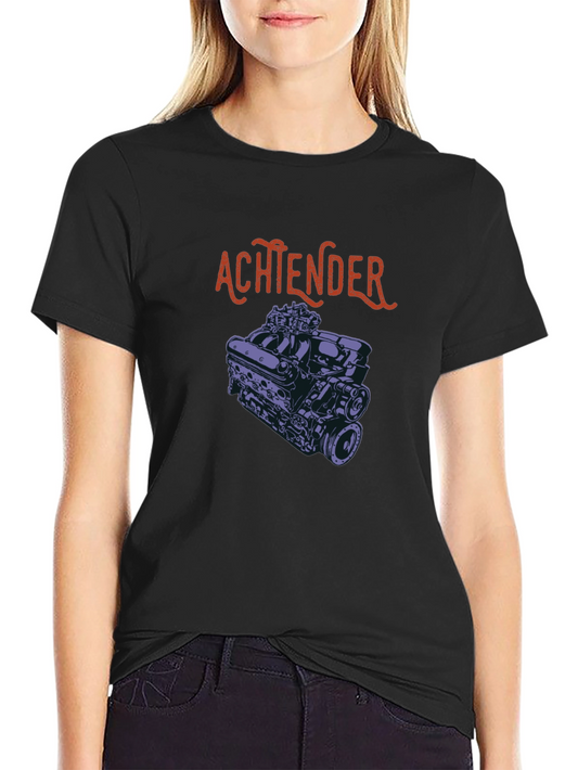 Achtender Engine Graphic Tee - Black Cotton Blend