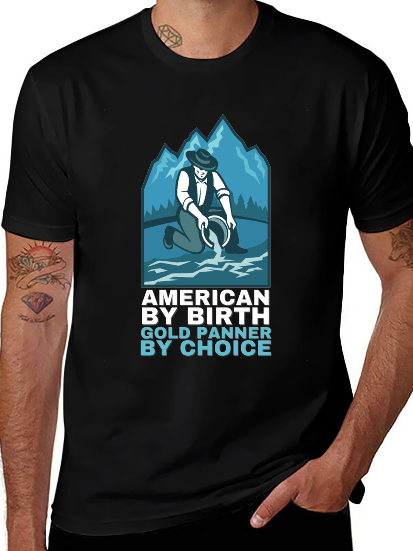 American By Birth Gold Panner By Choice T-Shirt