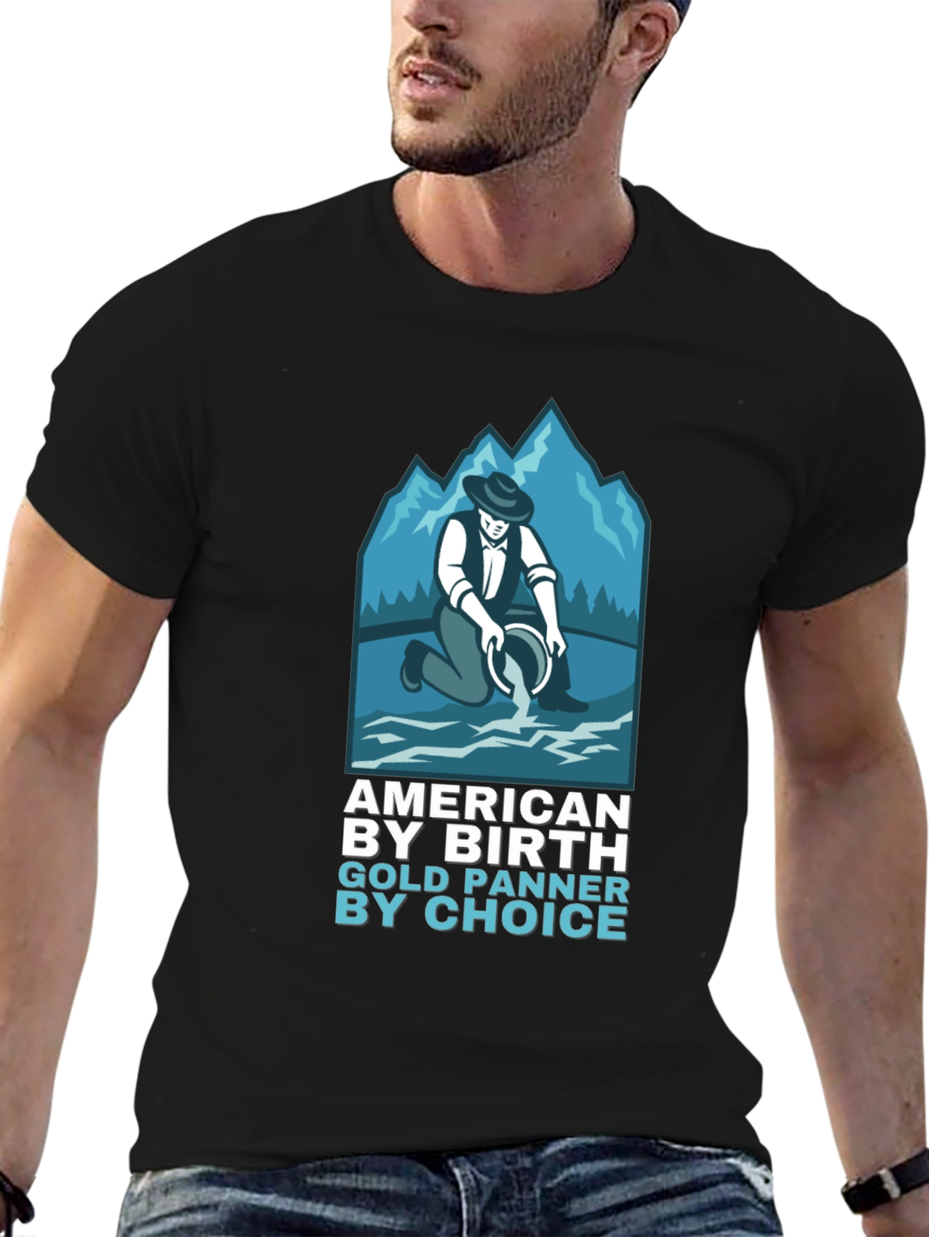 American By Birth Gold Panner By Choice T-Shirt